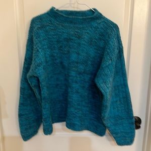 Beautiful Blue Handmade Sweater 100% wool